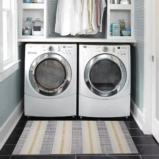 Maldon Washable Outdoor Rug Ivory/Blue - Linon image {8}