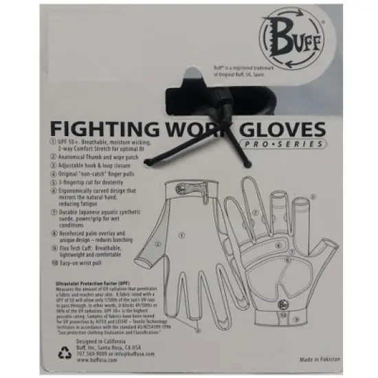 Buff Pro-Series Fighting Work Gloves Grey Scale, S/M image {3}