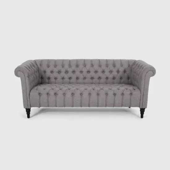 Barneyville Traditional Chesterfield Sofa Gray - Christopher Knight Home image {4}