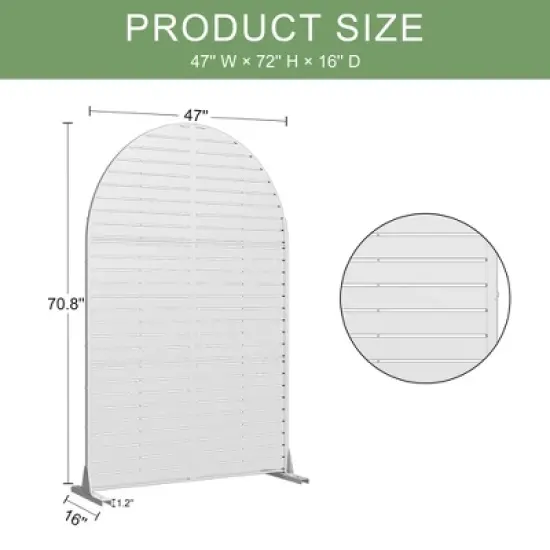 Lirago 72 in. Galvanized Metal Outdoor Privacy Screens Garden Outdoor Fence White image {4}