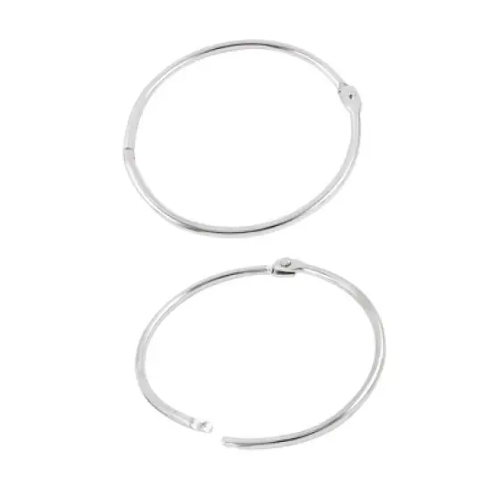Unique Bargains Metal Binder Hinge Snap Loose Leaf Ring for Book Office 3 Pcs 3" Diameter image {4}