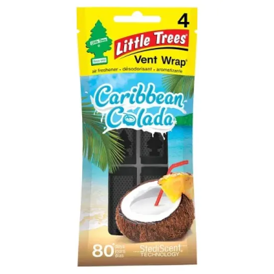 Little Trees Vent Wrap Caribbean Colada 4pk Air Freshener image {4}