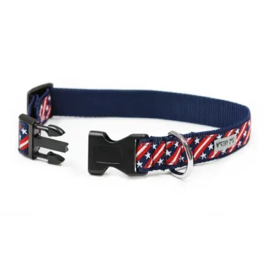 The Worthy Dog Bias Stars and Stripes Dog Collar image {2}
