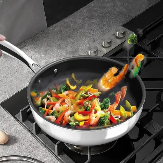 Stainless Steel Pots and Pans Set, imarku Nonstick 11-Piece Kitchen Cookware Sets, Induction Cookware Cooking Pan Set, Dishwasher & Oven Safe Pans image {4}