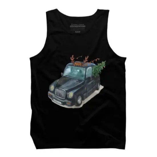 Men's Design By Humans Christmas Cab By ValerieShephard Tank Top image {6}