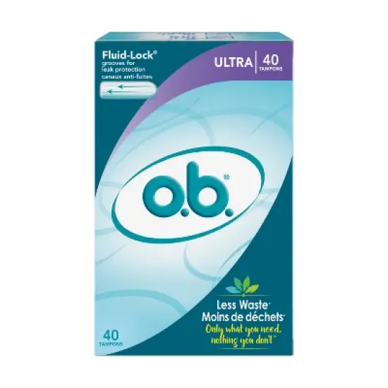o.b. Non-Applicator Ultra Absorbency Tampons - Unscented - 40ct image {1}