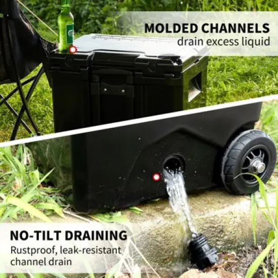 EchoSmile 45 qt. Rotomolded Cooler with Sealing Ring in Black image {5}