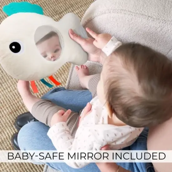 Soft Baby Sensory Toy with Tummy Time Mirror &ndash; Entertaining Fish Toy for Infants 0-12 Months with Rattle & Crinkle Paper &ndash; Perfect Baby Shower Gift image {5}