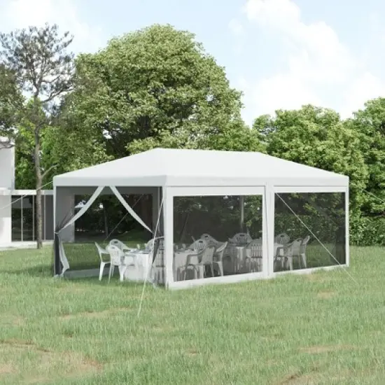 Outsunny 20' x 10' Outdoor Party Tent Gazebo Wedding Canopy with Removable Mesh Sidewalls image {2}