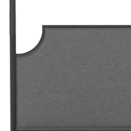 Mcarthur Metal and Upholstered Canopy Bed Matte Black/Gray Fabric - Hillsdale Furniture image {8}