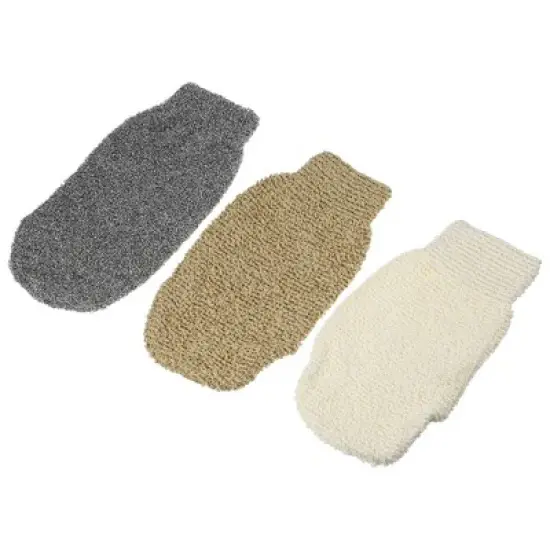 Unique Bargains Shower Gloves for Bath 8.66"x4.33" Gray Brown Beige 3 Pcs image {6}