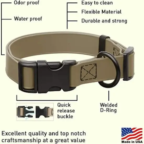 Dogline Biothane Waterproof Collar with QR Buckle Coyote Brown image {1}