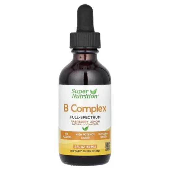 Super Nutrition B Complex Full Spectrum with Vitamin B12, Pantothenic Acid, Biotin, and Niacin, Raspberry Lemon, 2 fl oz (59 ml) image {2}
