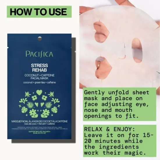 Pacifica Stress Rehab Coconut and Caffeine Face Mask - 0.67 fl oz image {4}