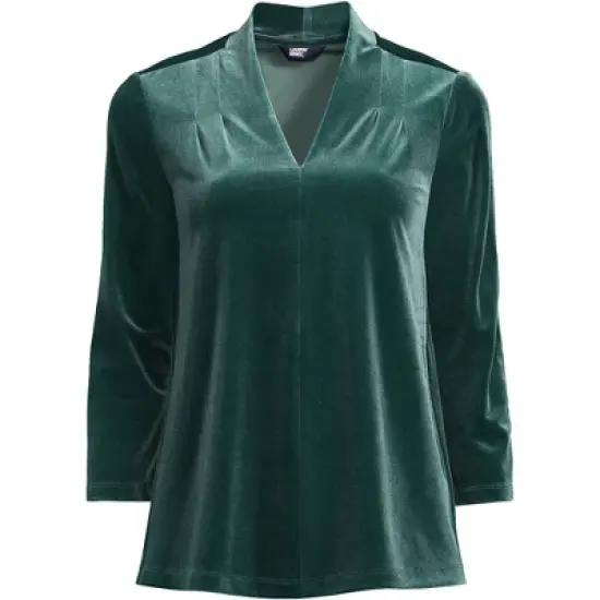 Lands' End Women's 3/4 Sleeve Velvet Top image {3}