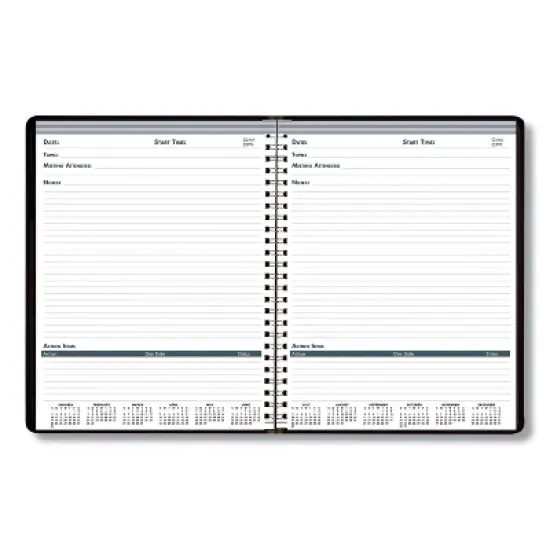 Recycled Meeting Note Planner, 11 x 8.5, Black Cover, 12-Month (Jan to Dec): 2026 image {1}
