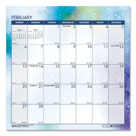 Recycled Cosmos Tent Calendar, Night Sky Artwork, 6 x 6, White/Multicolor Sheets, 12-Month (Jan to Dec): 2026 image {2}