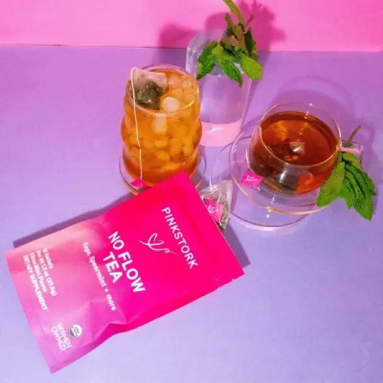 Pink Stork No Flow Herbal Supplement Tea - 15ct/1.3oz image {3}