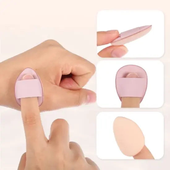 Unique Bargains Fingertip Powder Puff Beauty Makeup Tools 10 Pcs image {3}