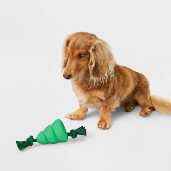 3.25" Rubber Christmas Tree Dog Rope Plush Toy - Boots & Barkley&trade; image {1}