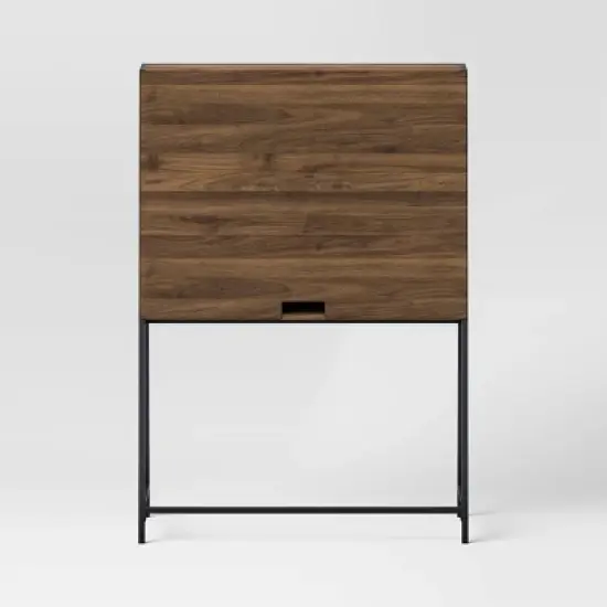 Loring Wood Secretary Desk with Hutch and Charging Station Walnut - Threshold&trade; image {3}