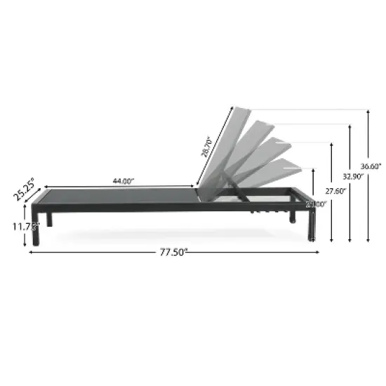 2-Piece Adjustable Aluminum Chaise Lounge Chairs, Reclining Patio Sunbeds, Outdoor Poolside Loungers - ModernLuxe image {2}