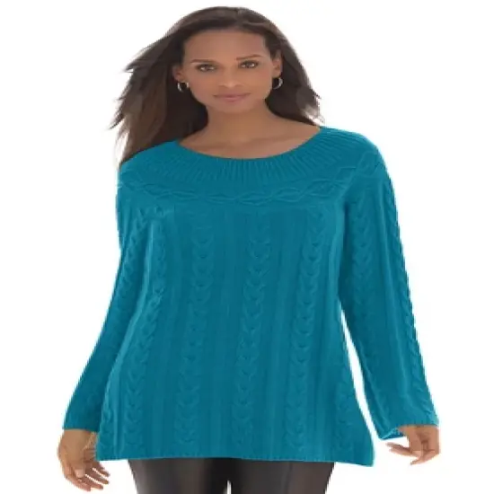 Jessica London Women&rsquo;s Plus Size Cable Sweater Tunic image {6}