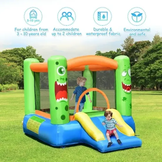 Costway Kids Playing Inflatable Bounce House Jumping Castle Game Fun Slider 480W Blower image {4}