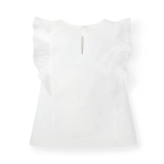 Hope & Henry Girls' Flutter Sleeve Eyelet Top, Infant image {1}