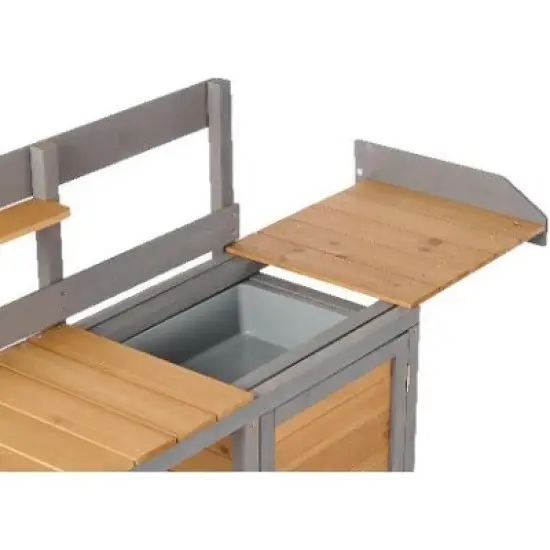 PAGED Outdoor Potting Bench, Wooden Potting Table with Cabinet and Spacious Surface for Backyard Garage, Workshop & Outdoor Use image {6}
