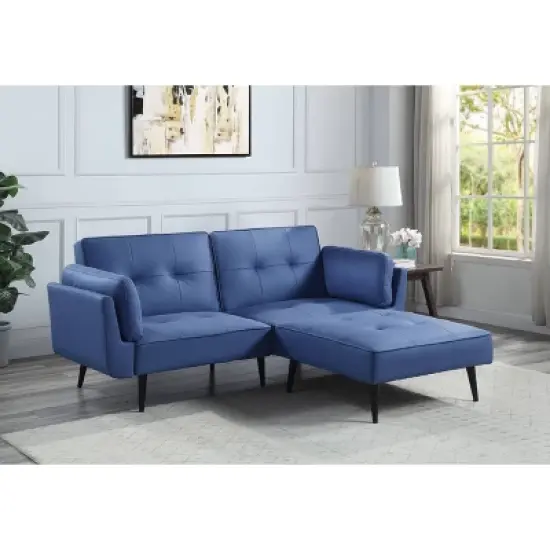 81" Nafisa Sofa Blue Fabric - Acme Furniture: Upholstered, Wood Frame, Removable Cushions, Seats 4 image {6}