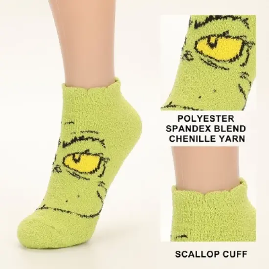The Grinch AOP Big Face Womens Ankle Socks 3 Pack image {2}