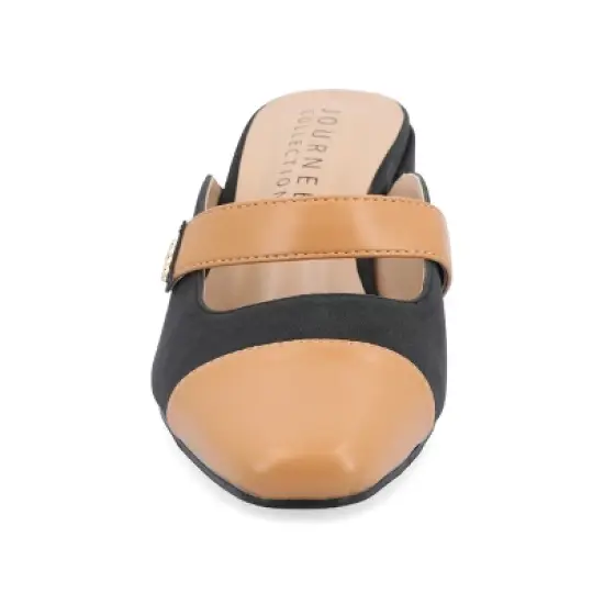 Journee Collection Womens Dalla Slip On Cap Toe Mule Pumps image {5}