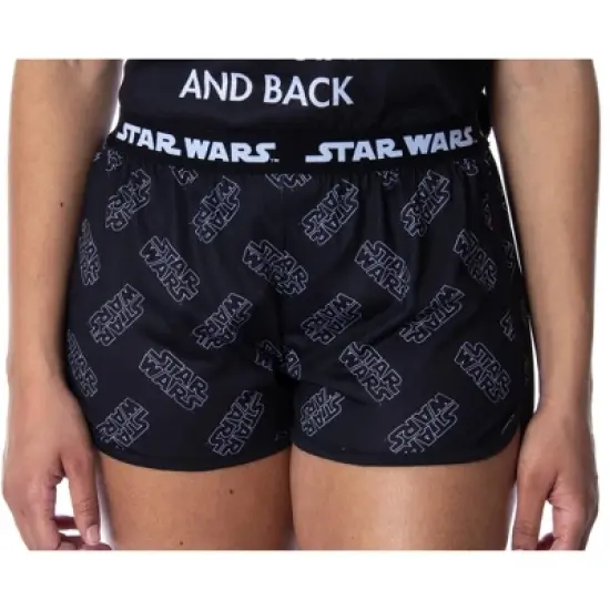 Star Wars Women's Love You To The Death Star Racerback Tank Shorts Pajama Set Black image {3}