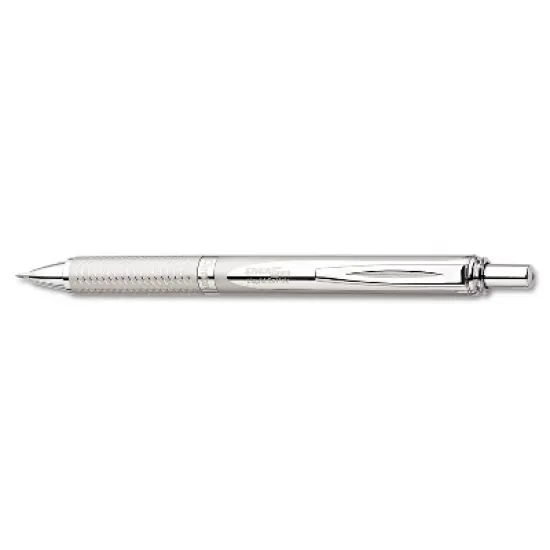 Pentel EnerGel Alloy RT Retractable Liquid Gel Pen .7mm Chrome Barrel Black Ink BL407A image {1}