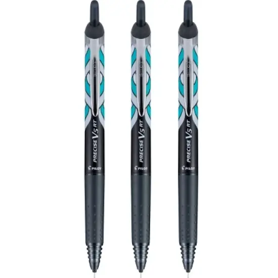 Pilot 3pk Precise V5 RT Deco Collection Rollerball Pens Extra Fine Point 0.5mm Black Ink image {1}