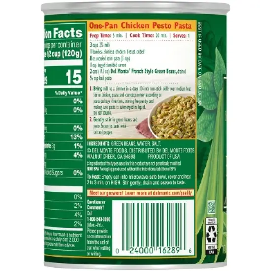 Del Monte French Green Beans - 14.5oz image {3}