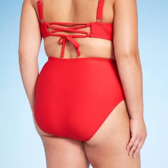 Women's High Waist Cheeky Bikini Bottom - Wild Fable&trade; Red image {1}