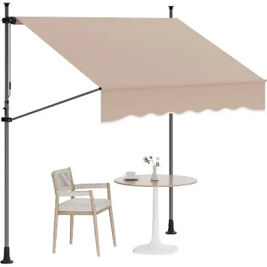118&rsquo;&rsquo;x67&rsquo;&rsquo; Manual Retractable Awning, Freestanding Patio Awning with Crank Handle image {9}