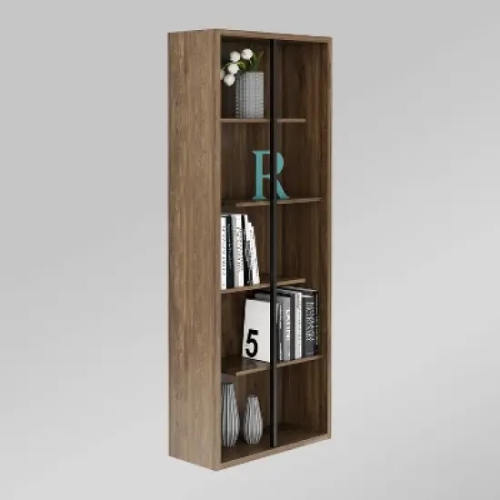 Standard 5 Tier Wooden Bookcase - Techni Mobili image {1}