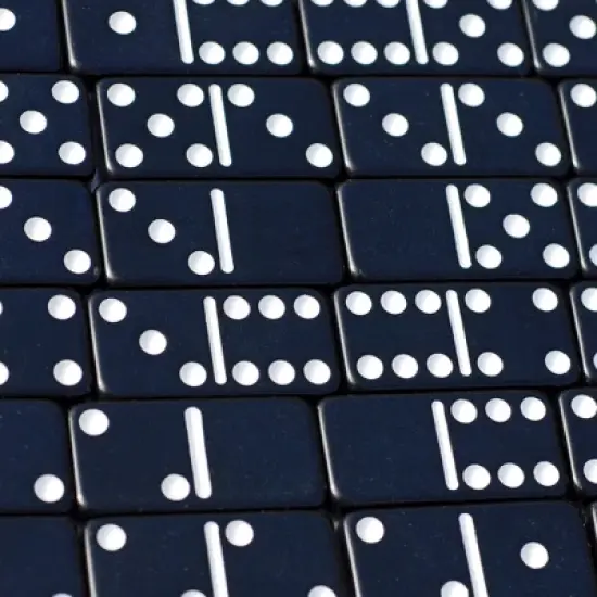 WE Games Double 6 Black Dominoes with White Dots in Wooden Case - Game Night, Outdoor Games, Yard Games, Birthday Gifts, Father's Day Gifts, Family image {4}