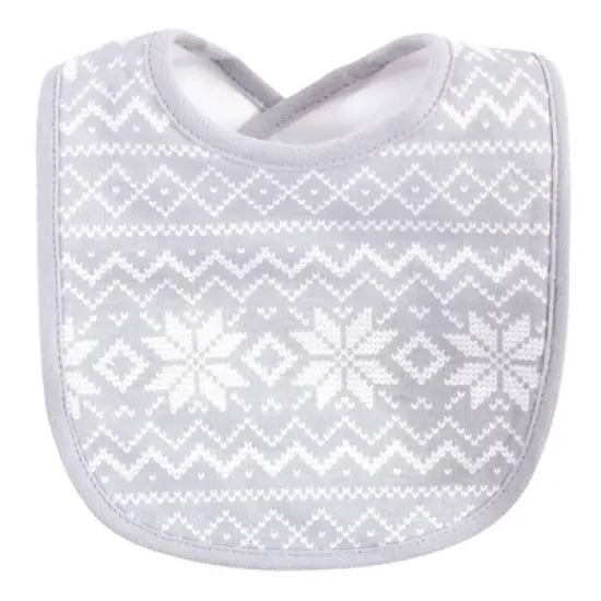 Hudson Baby Infant Girl Cotton Bib and Headband Set 5pk, Winter Forest, One Size image {3}