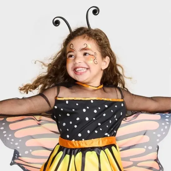 Toddler Glows under Blacklight Monarch Butterfly Costume Dress - Hyde and EEK! Boutique&trade; image {2}