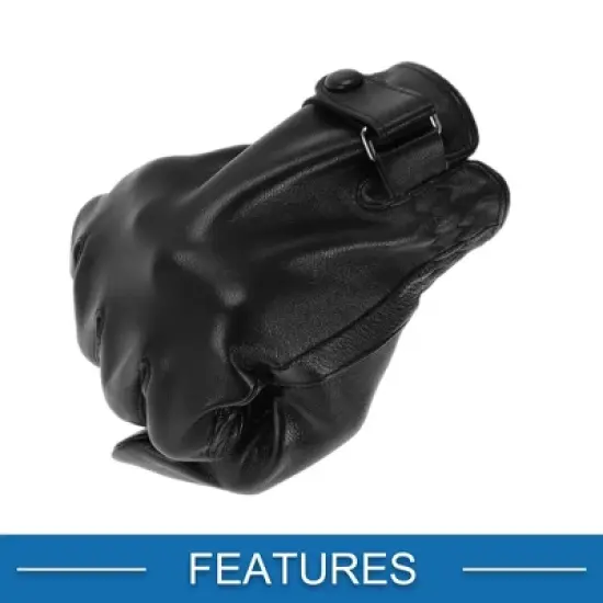 Unique Bargains Motorcycle Gloves Breathable Full Finger Gloves Black 1 Pair image {4}
