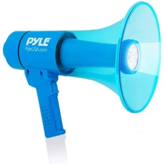 Pyle Megaphone Speaker with Built-in Siren & LED Lights - PMP67WLTB, 50W, Wireless Handheld PA System image {8}
