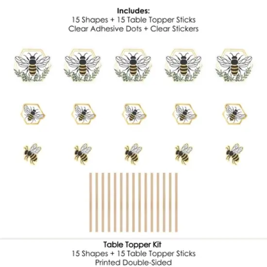 Big Dot of Happiness Little Bumblebee - Bee Baby Shower or Birthday Party Centerpiece Sticks - Table Toppers - Set of 15 image {5}