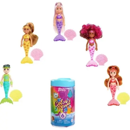 Barbie - Chelsea Color Reveal ! Color Changing Kids - Beach Go'er Doll with 6 Surprise Accessories  image {11}