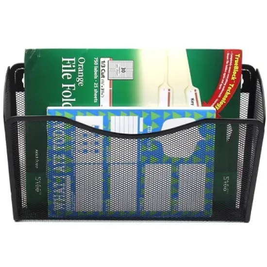 YBM Home 13" x 8.5" x 4" Steel Mesh Single Pocket Wall Mount File Organizer, Pack of 2 image {3}
