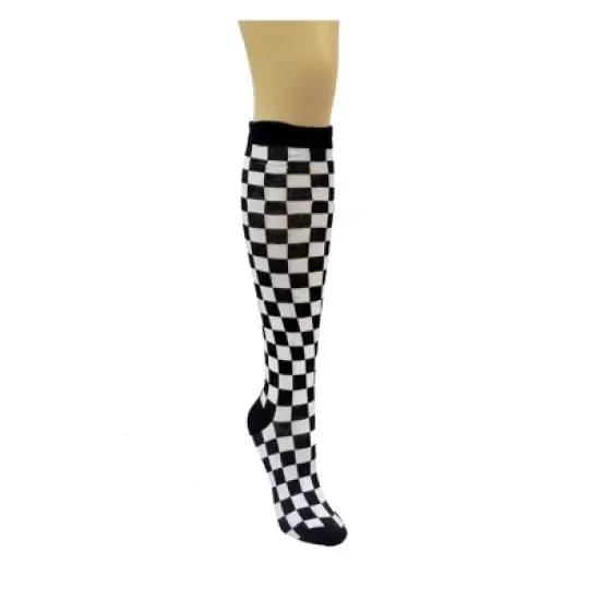 Compact Checker Patterned Knee High Socks from the Sock Panda (Women's Sizes, Adult Medium) image {4}