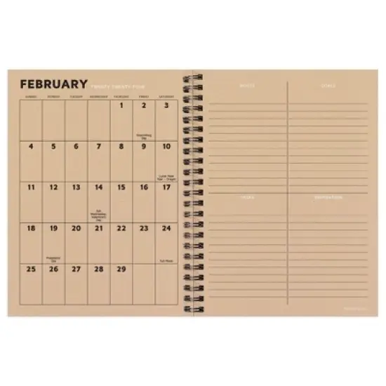 TF Publishing 2024 Weekly/Monthly Planner 8"x6.5" Neutral Plaid image {1}